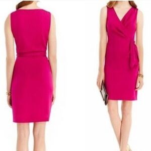 Diane von Furstenberg DVF Bella Silk Faux Wrap Dress Raspberry $428. Hot Pink 2
